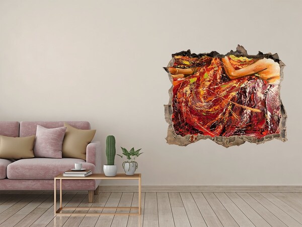 Autocolant de perete gaură 3D Lumea scufundată a culorilor