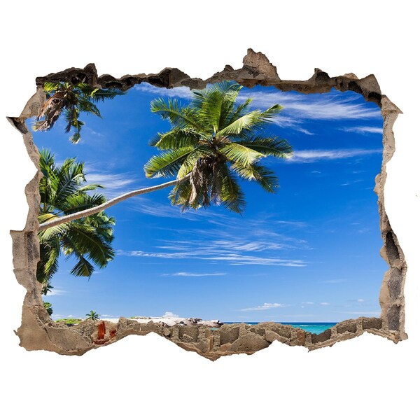Autocolant gaură 3D Plaja tropicala