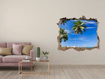 Autocolant gaură 3D Plaja tropicala