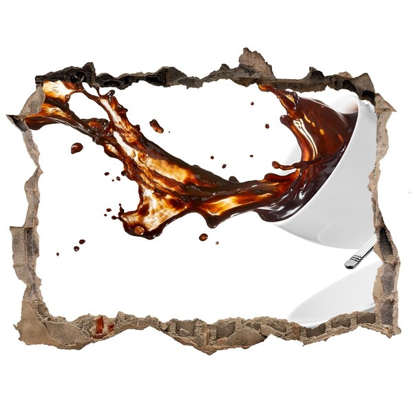 Fototapet 3D gaură în perete Vărsat cafea