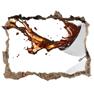 Fototapet 3D gaură în perete Vărsat cafea