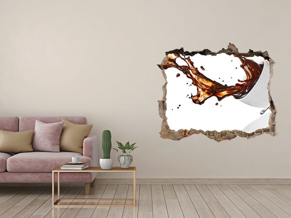 Fototapet 3D gaură în perete Vărsat cafea