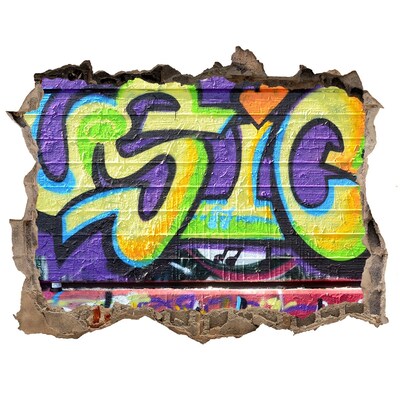 Autocolant de perete gaură 3D Graffiti pe perete
