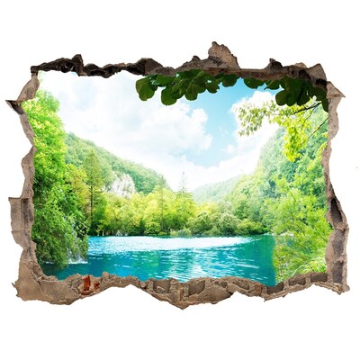 Fototapet un zid spart cu priveliște Cascada din pădure
