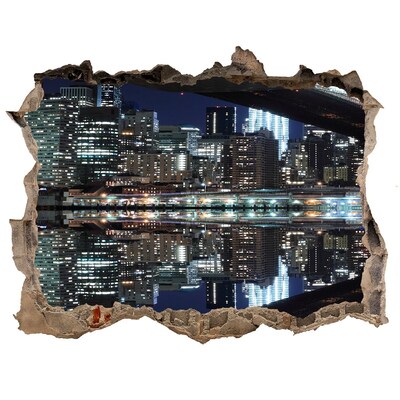 Autocolant de perete gaură 3D Podul brooklyn