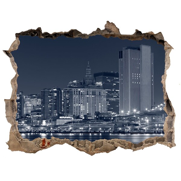 Autocolant de perete gaură 3D Manhattan new york city
