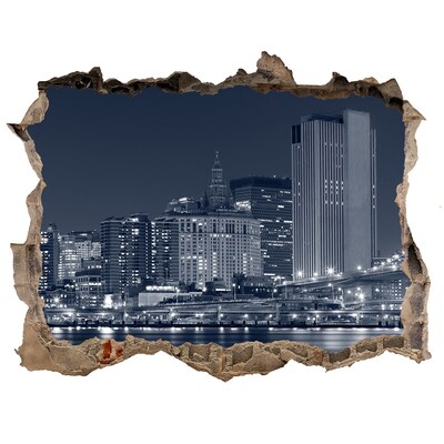 Autocolant de perete gaură 3D Manhattan new york city