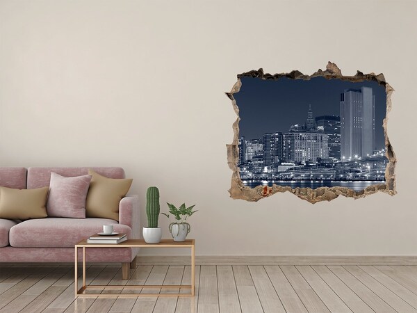 Autocolant de perete gaură 3D Manhattan new york city