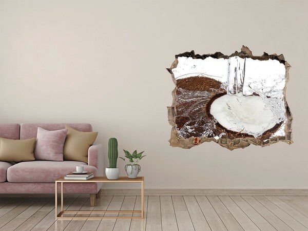 Fototapet 3D gaură în perete Nucă de cocos