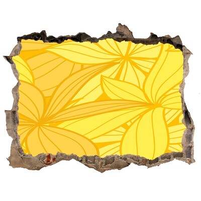 Fototapet un zid spart cu priveliște Gaură în perete Motiv floral