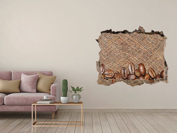 Autocolant autoadeziv gaură Cafea într-un perete distrus