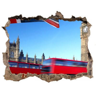 Fototapet 3D gaură în perete Bus din londra