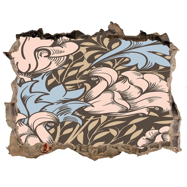 Autocolant de perete gaură 3D Gaură în model floral de perete