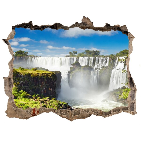 Fototapet 3D gaură în perete Cascadele Iguazu