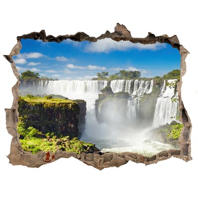 Fototapet 3D gaură în perete Cascadele Iguazu