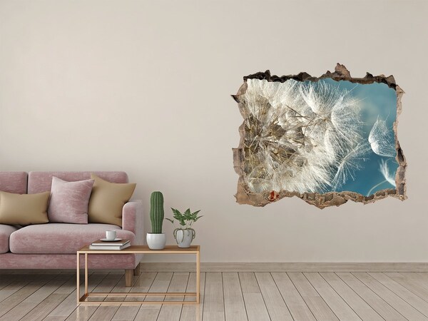 Autocolant un zid spart cu priveliște Păpădii pe cer