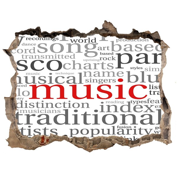 Fototapet 3D gaură în perete Gaură muzicală în perete