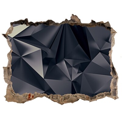 Autocolant un zid spart cu priveliște Negru, adâncime geometrică