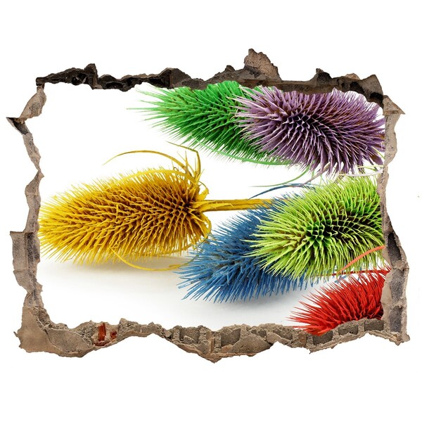 Fototapet 3D gaură în perete Explozie florală în beton