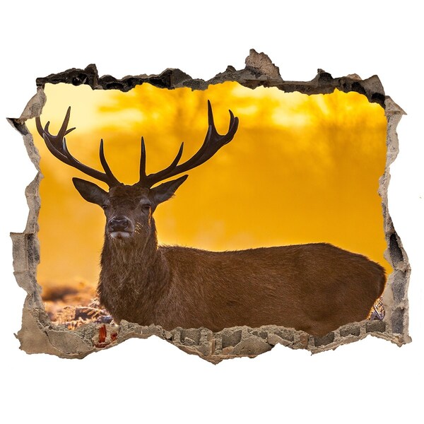 Autocolant gaură 3D Sunrise deer