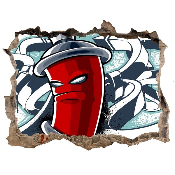 Autocolant autoadeziv gaură Cană roșie cu graffiti