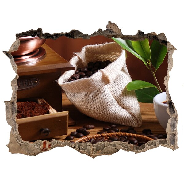 Fototapet 3D gaură în perete Cafea în confortul casei tale