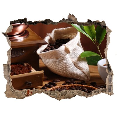 Fototapet 3D gaură în perete Cafea în confortul casei tale