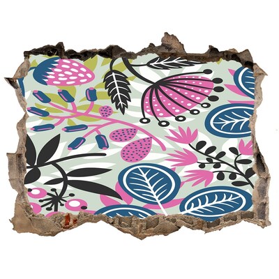 Fototapet un zid spart cu priveliște Grădină tropicală într-o groapă