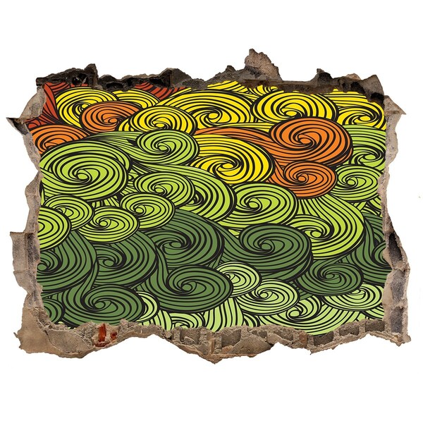 Fototapet 3D gaură în perete Vârtejuri colorate pe perete