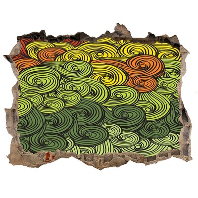 Fototapet 3D gaură în perete Vârtejuri colorate pe perete