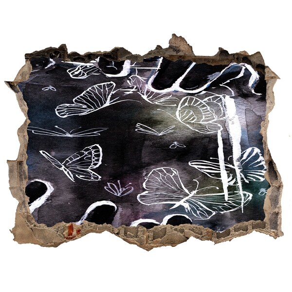 Fototapet un zid spart cu priveliște Fluturi într-un spațiu magic