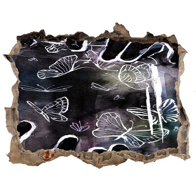 Fototapet un zid spart cu priveliște Fluturi într-un spațiu magic