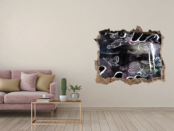 Fototapet un zid spart cu priveliște Fluturi într-un spațiu magic