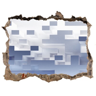 Autocolant 3D gaura cu priveliște Spațiu abstract în nuanțe de albastru