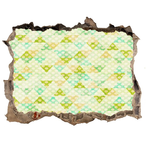 Autocolant un zid spart cu priveliște Modele colorate într-o gaură din perete