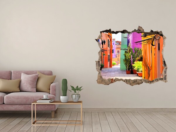 Autocolant de perete gaură 3D O stradă colorată din Mexic