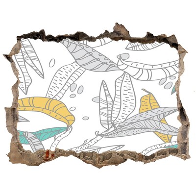 Autocolant de perete gaură 3D O oază tropicală în mijlocul betonului