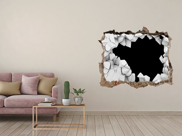 Fototapet un zid spart cu priveliște Un zid spart cu vedere spre gol