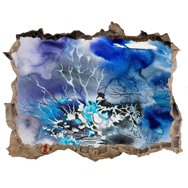 Autocolant 3D gaura cu priveliște Lumea subacvatică din gaură