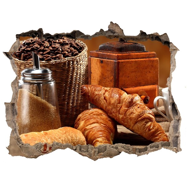 Autocolant un zid spart cu priveliște Ospăț la cafenea