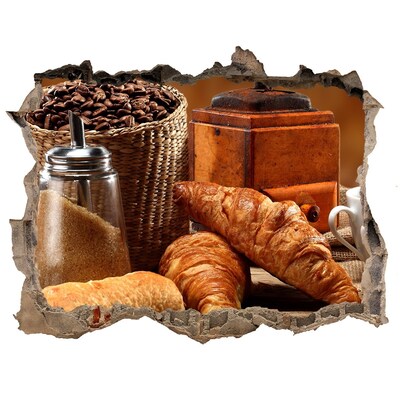 Autocolant un zid spart cu priveliște Ospăț la cafenea