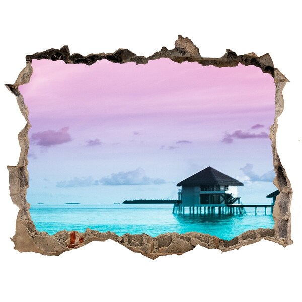 Autocolant autoadeziv gaură O oază tropicală lângă apă