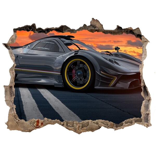 Autocolant autoadeziv gaură O mașină de curse pe pistă