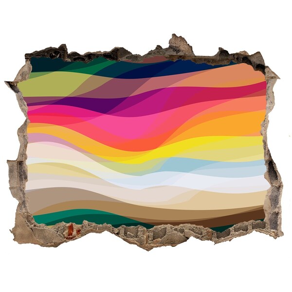 Fototapet un zid spart cu priveliște Valuri colorate pe un fundal de beton