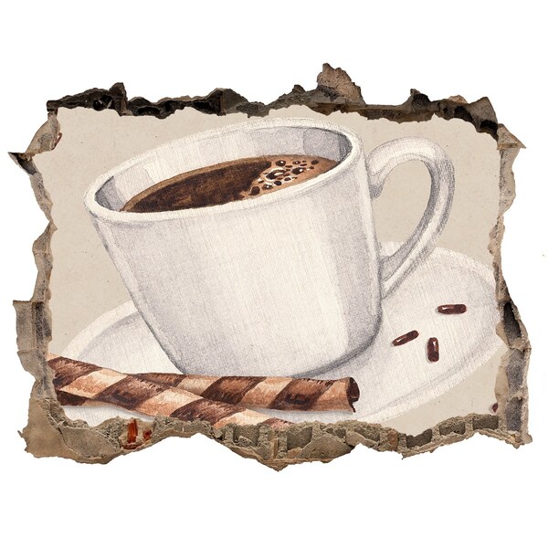 Fototapet un zid spart cu priveliște Cafea cu fursecuri