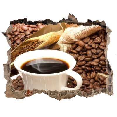 Fototapet 3D gaură în perete Cafea cu boabe