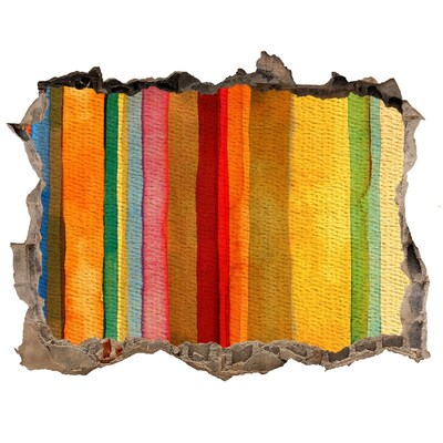 Autocolant un zid spart cu priveliște Dungi colorate pe un perete deteriorat