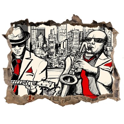 Autocolant gaură 3D New york jazz