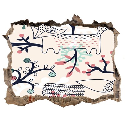 Autocolant un zid spart cu priveliște Model floral cu elemente din natură