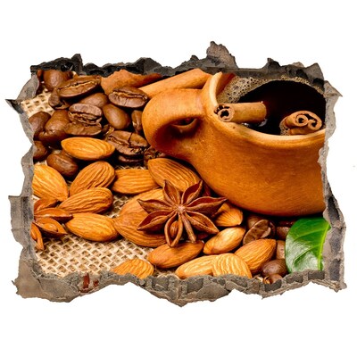 Fototapet 3D gaură în perete Cafea și condimente în stil rustic